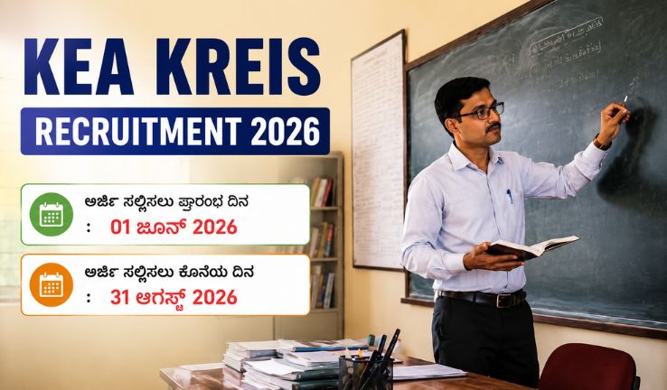 KEA KREIS Recruitment 2026 ಪೋಸ್ಟರ್ – 1,087 ಶಿಕ್ಷಕರ ನೇಮಕಾತಿ, ಅರ್ಜಿ ಆರಂಭ